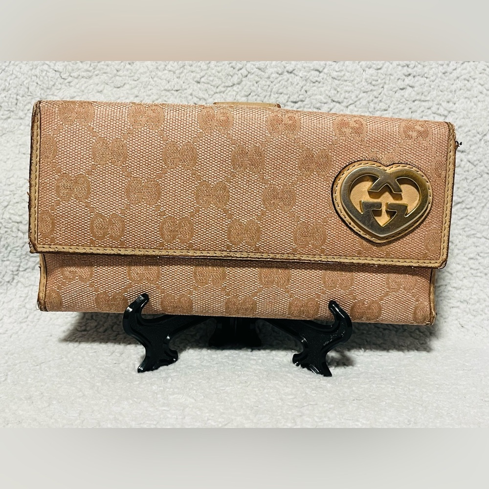Gucci Lovely Heart GG Monogram Long Bifold Wallet - Picture 5 of 11